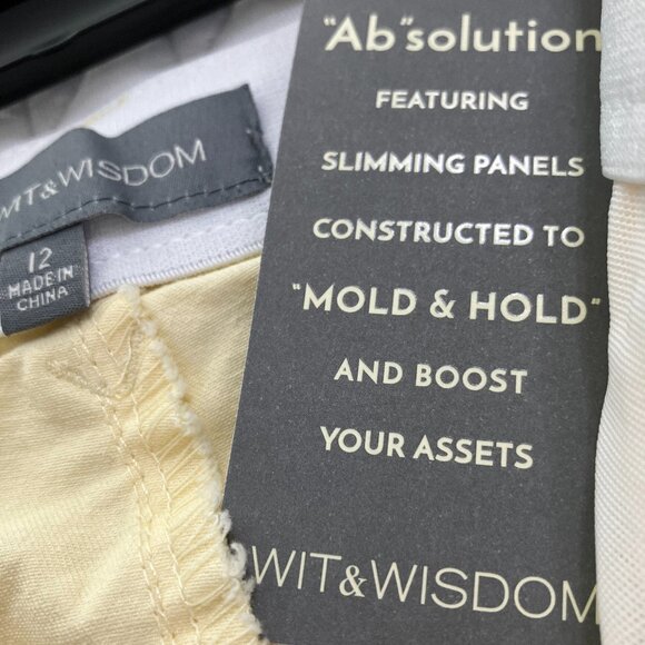 NWT Wit & Wisdom Pants Size 12. AB SOLUTION HIGH RISE SLIM STRAIGHT CROP PANTS - Picture 4 of 6